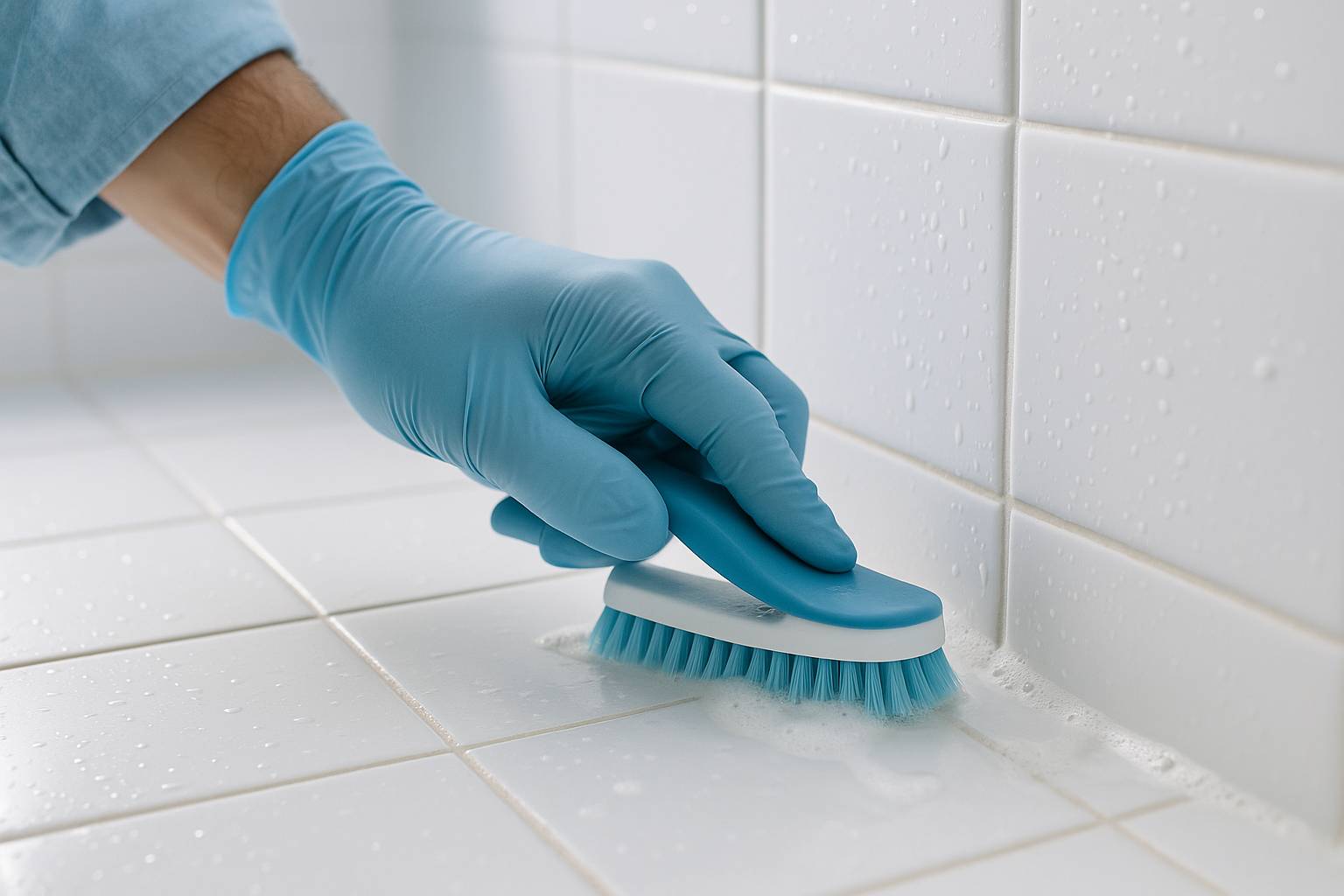 Cómo limpiar juntas de azulejos muy sucias con un método de baja abrasión