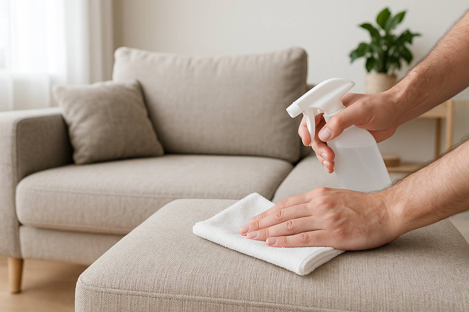 Truco para limpiar manchas en sofás de tela sin mojar todo el asiento