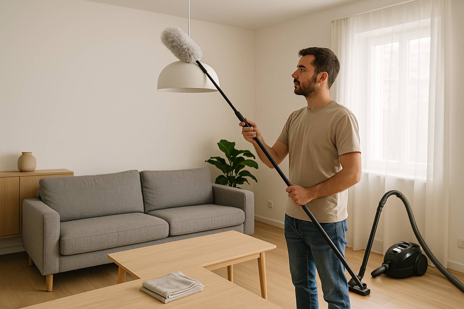 Truco rápido para quitar polvo de lámparas sin desmontarlas